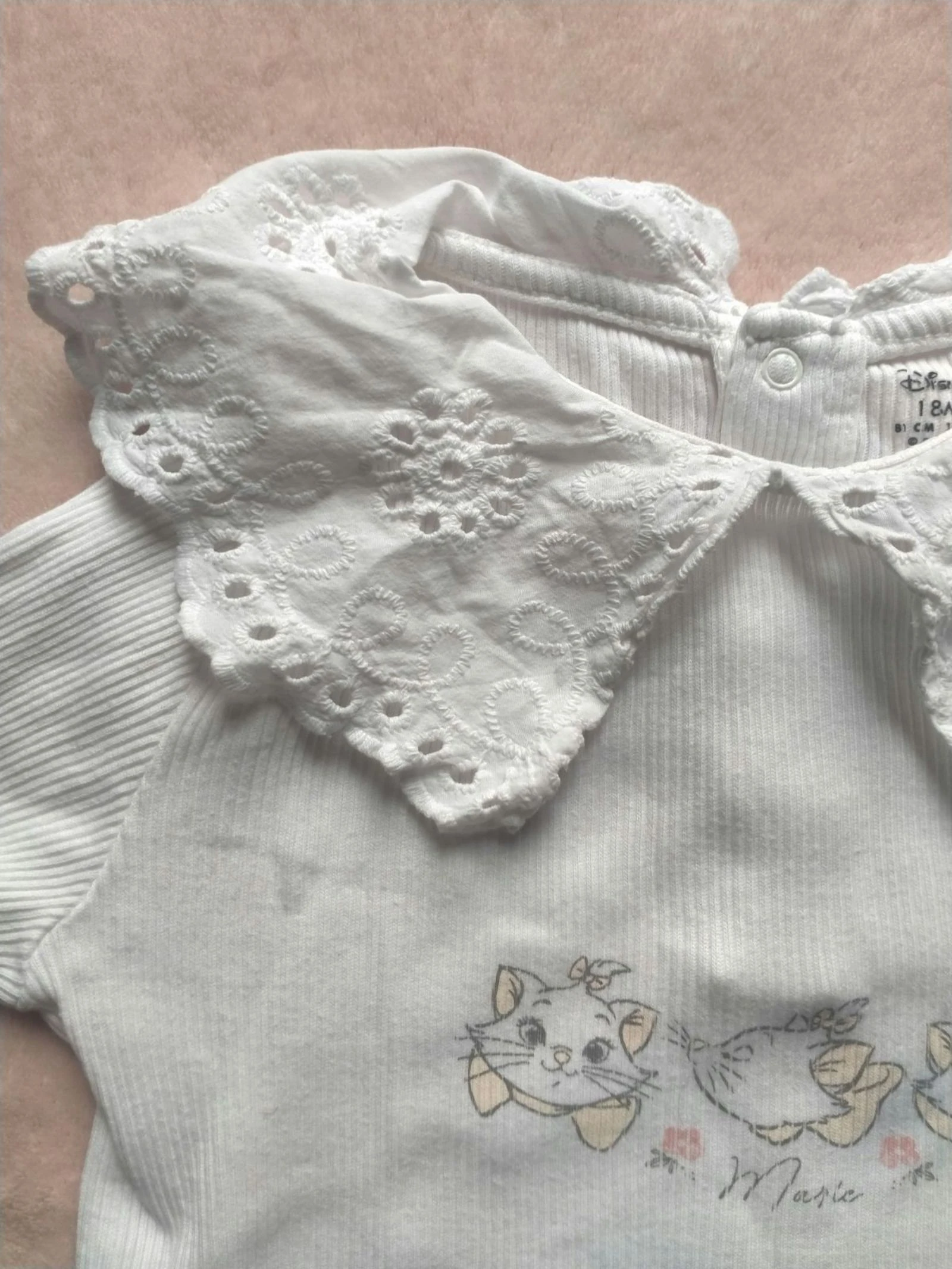 Disney Marie babybody wit met geborduurde kraag 18 maanden – photo 3